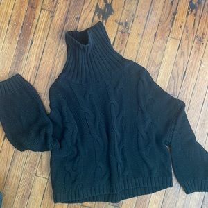 Black cable knit sweater